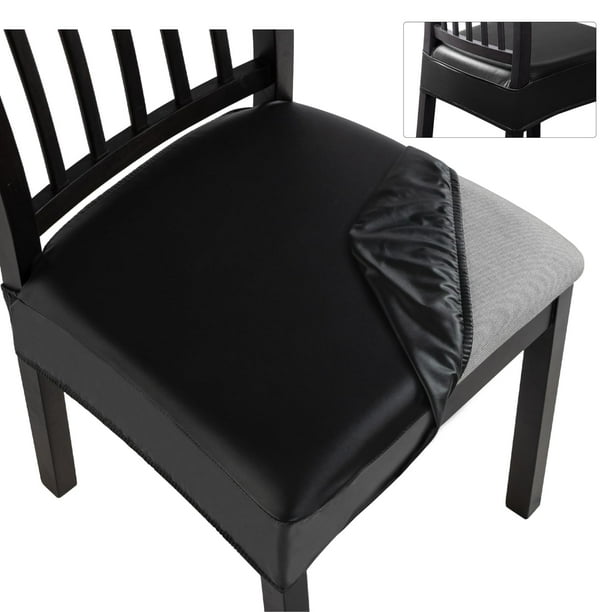 Fundas para Asientos de Silla de Comedor SearchI Impermeables de PU Juego de 6 en Negro