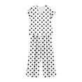 thumbnail image 6 of hoksml Women's Polka Dot 2 Piece Outfit, V Neck Cap Sleeve Top and Elastic Waist Wide Leg Pants Casual Lounge Set, 6 of 6