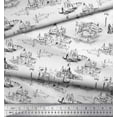thumbnail image 3 of Soimoi Crepe Silk Fabric Yacht & Architecture Structure Architectural Fabric Prints by Yard 42 Inch Wide, 3 of 3