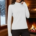 thumbnail image 7 of BLVB Women's Fleece Lined Thermal Shirts Mock Neck Tops Winter Warm Long Sleeve Base Layer Tops with Thumb Hole, 7 of 7