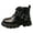 Black, variant on Girl's Lace Up Leather Ankle Boots Toddler Comfortable Wide Toe Box Combat Booties Kids Slip On Dress Shoes Beige Size 11 Little Child