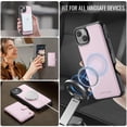 thumbnail image 7 of JEEHOOD Case For iPhone 15 Plus / 14 Plus, RFID Blocking Compatible With MagSafe Detachable 2 In 1 Wallet With Snap fastening Card Holder,PU Leather Case,Kickstand Magnetic Protective Women Men Cover, 7 of 7