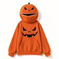 thumbnail image 4 of Halloween Hoodies for Women Pumpkin Mask Oversized Sweatshirt halloween pumpkin costume Hoodie Oversized Wearable Blanket with long sleeve Cozy Plush Pocket Hood, 4 of 9