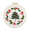 thumbnail image 1 of Kit de inicio de bordado estilo navideño con patrón para adultos principiantes Árbol de Navidad, 1 of 9