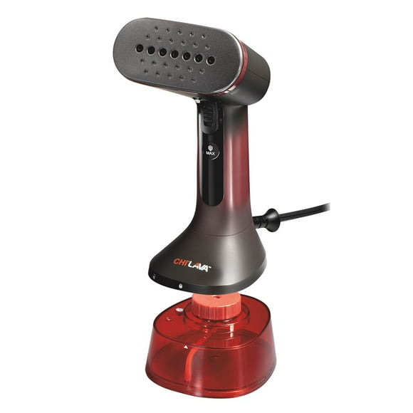 Plancha de vapor vertical CHI LAVA con placa de cerámica y lava volcánica | Vaporizador de prendas 2 modos de vapor 300 mlL y calentamiento rápido (Reacondicionado)