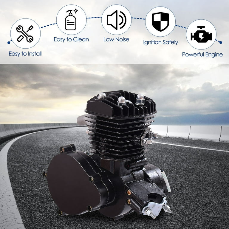 Costway Upgraded 80cc 2 Stroke Bicycle Gasoline Engine Motor Kit Motorized Bike Black