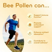 Clear Formulas Bee Pollen Natural Superfood Capsules, 1500mg, Immune Support, 200 Count