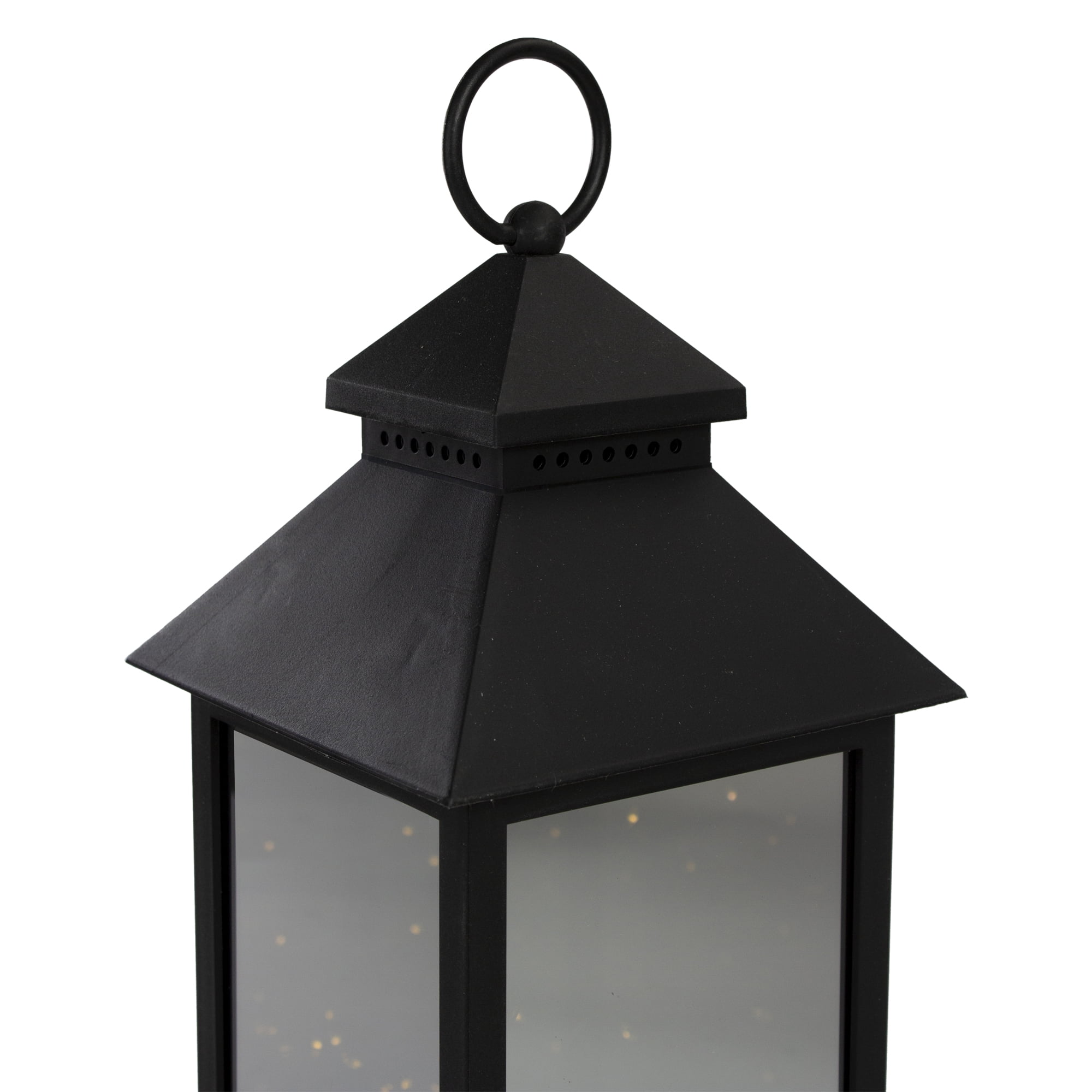 Northlight LED Lighted Flickering  Candle Lantern - 12" - Black