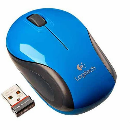 Logitech - M187 Mini Wireless Optical Ambidextrous Mouse - Blue-gray