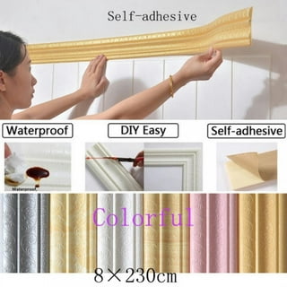 Amhao 5Meters Wood Wall Border Self Adhesive Removable for Home Bathroom  Mirror Frame Wallpaper Border Decoration