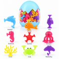 thumbnail image 2 of Bath Toys for Toddlers 1-3 - Suction Sensory Toys - Silicone Ocean Animal Cup Toys - Learning Toys for 3-6 Year Old Boys Girls, 2 of 6