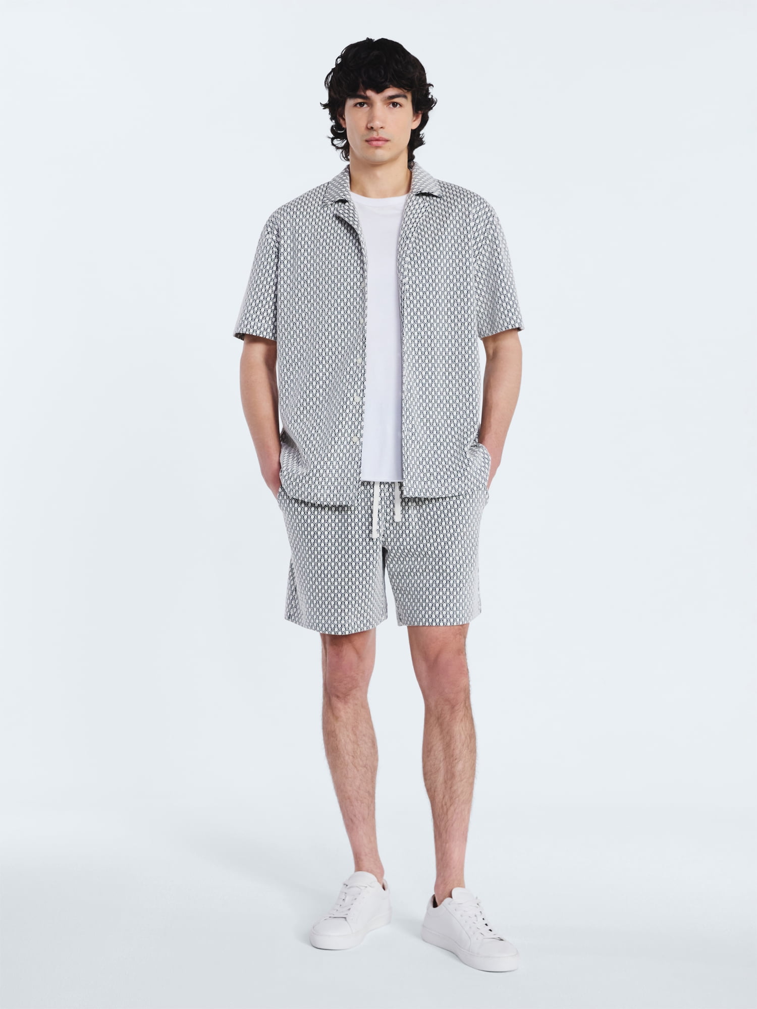 Free Assembly Men's Jacquard Shorts, 7" Inseam, Sizes S-3XL
