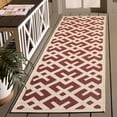 thumbnail image 2 of Safavieh Courtyard Alvin Geometric Indoor/Outdoor Runner Rug, Red/Bone, 2'3" x 14', 2 of 8