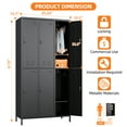 thumbnail image 3 of Aobabo Combination Lock Metal Storage Locker for Office Gym Bedroom Dormitory, 6 Doors Steel Locker Cabinet for Employees, Industrial Storage Locker with 18 Hooks,Black,Assembly Required, 3 of 7