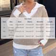 thumbnail image 3 of CHGBMOK Women's Plus Size Sweaters Loose Fit Color Block V Neck Pullover Rib Trim Long Sleeve Tops, 3 of 7