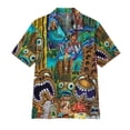 thumbnail image 4 of Camisas hawaianas con estampado 3D de Tiki Moai para hombre, ropa vintage, blusas con gráficos de calaveras de terror y civilización, camisas casuales de playa Y2k, 4 of 5