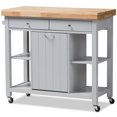 thumbnail image 1 of Bowery Hill Farmhouse Kitchen Cart in Light Gray, 1 of 13