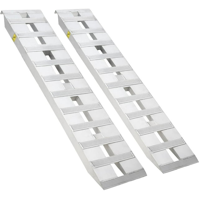 Yiwa 2 Pcs Rampes de Remorque en Aluminium Rampes en Aluminium avec Embouts à Crochets, Rampes de Chargement Voiture VTT Camion Auto