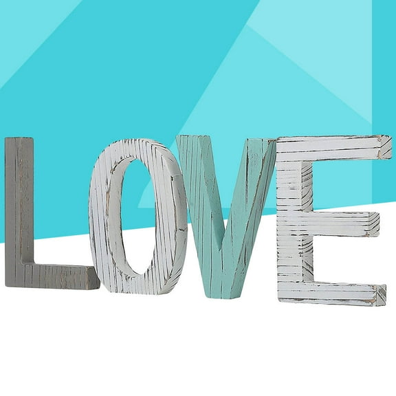 WESIEVYA 1 Set Love Wood Block Sign Rustic Style Wooden Block Letters For Home Decoration