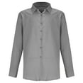 thumbnail image 3 of Men's Clothing Button Down Shirt Casual Regular-Fit Dress Shirts Fashionable Casual Comfortable Trendy And Easy To Solid Color Multi Color Cotton Linen Shirt Long Sleeve Dress Shirts, 3 of 5