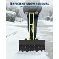 thumbnail image 2 of Snow Shovel with 7-Position Angled Blade & Adjustable Handle, Heavy Duty Metal Snow Pusher Shovel with Wheels for Driveway, Doorway, Sidewalk, Pavement, 2 of 7