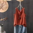 thumbnail image 4 of Breezora Soft Cotton Linen Knit Vest for Women Round Neck Lightweight Layering Piece Breezy Summer Tank Casual Staple M Size Red, 4 of 4