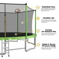 thumbnail image 6 of Mersco 15ft Trampoline for Kids and Adults,Outdoor Trampoline with Enclosure,Basketball Hoop and Ladder,Upright-Poled Backyard Trampoline,Jumping Trampoline PLAY for Boys and Girl Birthday Gift,Green, 6 of 10