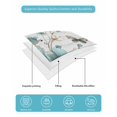 thumbnail image 4 of Quilt King Size Bedding Set, Teal Tulip Butterfly Reversible Summer Quilt 3 Pieces, Beige Turquoise Floral Grey Wooden Lightweight Bedspreads Coverlets with 2 Pillow Shams for All Seasons, 4 of 5