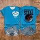 thumbnail image 2 of Camisetas de Manga Corta para Mujeres Beisbol Amor Doble Cara Impresión Cuello Redondo Camiseta, Top de Verano Casual, 2 of 3
