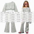 thumbnail image 4 of ZIXKCGDSE Teen Girls Clothes Off Shoulder Sweatshirt and Wide Leg Pants Set 2 Piece School Outfit Size 13-14 Years, 4 of 5