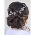 thumbnail image 1 of Campsis Novia Boda Enredadera para el Cabello Hoja de Plata Perla Pieza para el Cabello Nupcial Flor Cristal Accesorios para el Cabello para Mujeres y niñas Fotografía de Cena de Graduación, 1 of 5