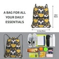 thumbnail image 3 of Wukai Mouse Cheese Waterproof Drawstring Backpack with Zipper Pocket,Large Foldable Gym Bag for Women and Men, Perfect for Sports, Yoga, and Travel, 3 of 8