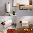 thumbnail image 2 of Black Kitchen Roll Holder 1pc No Drilling Required One Hand Tear Paper Towel Holder for Kitchen/Bathroom Kitchen Roll Holder Wall/Under Cabinet Self A, 2 of 5