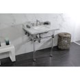 thumbnail image 4 of Kingston Brass LMS3030MASQ8 Pemberton 30" Carrara Marble Console Sink with Acrylic Legs (8-Inch, 3-Hole), Carrara Marble White/Brushed Nickel, 4 of 8