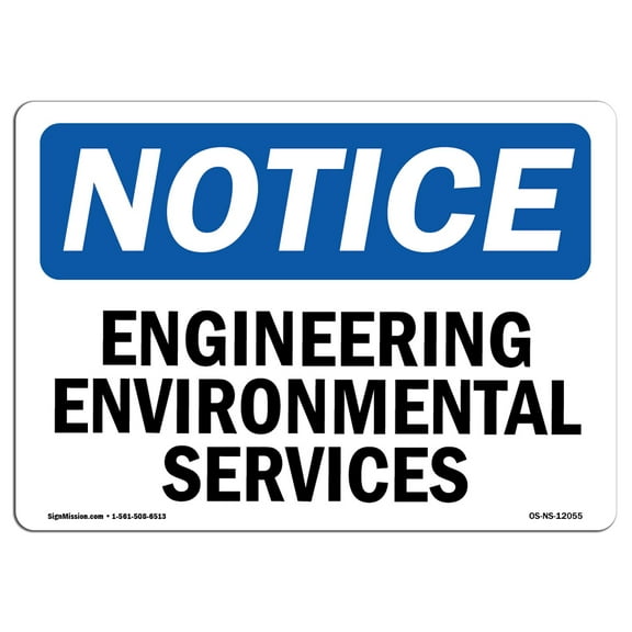 OSHA Notice Sign - Engineering Environmental Services | Plastic Sign | Protect Your Business, Construction Site, Warehouse & Shop Area |  Made in the USA