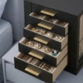 thumbnail image 5 of LEDREM 360°Rotatable Jewelry Box, Transparent And Visible, 5-Layer & 18 Hooks For Necklace Storage, Velvet Lined, 5 of 8
