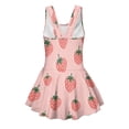 thumbnail image 5 of COEQINE Girls Tank Neck One Piece Swimsuit with Skirt & Liner, Sleeveless Wide Straps V-Back Summer Swim Dress for Swim Lessons & Water Play, Ages 10-11, Pink Strawberry, 5 of 8