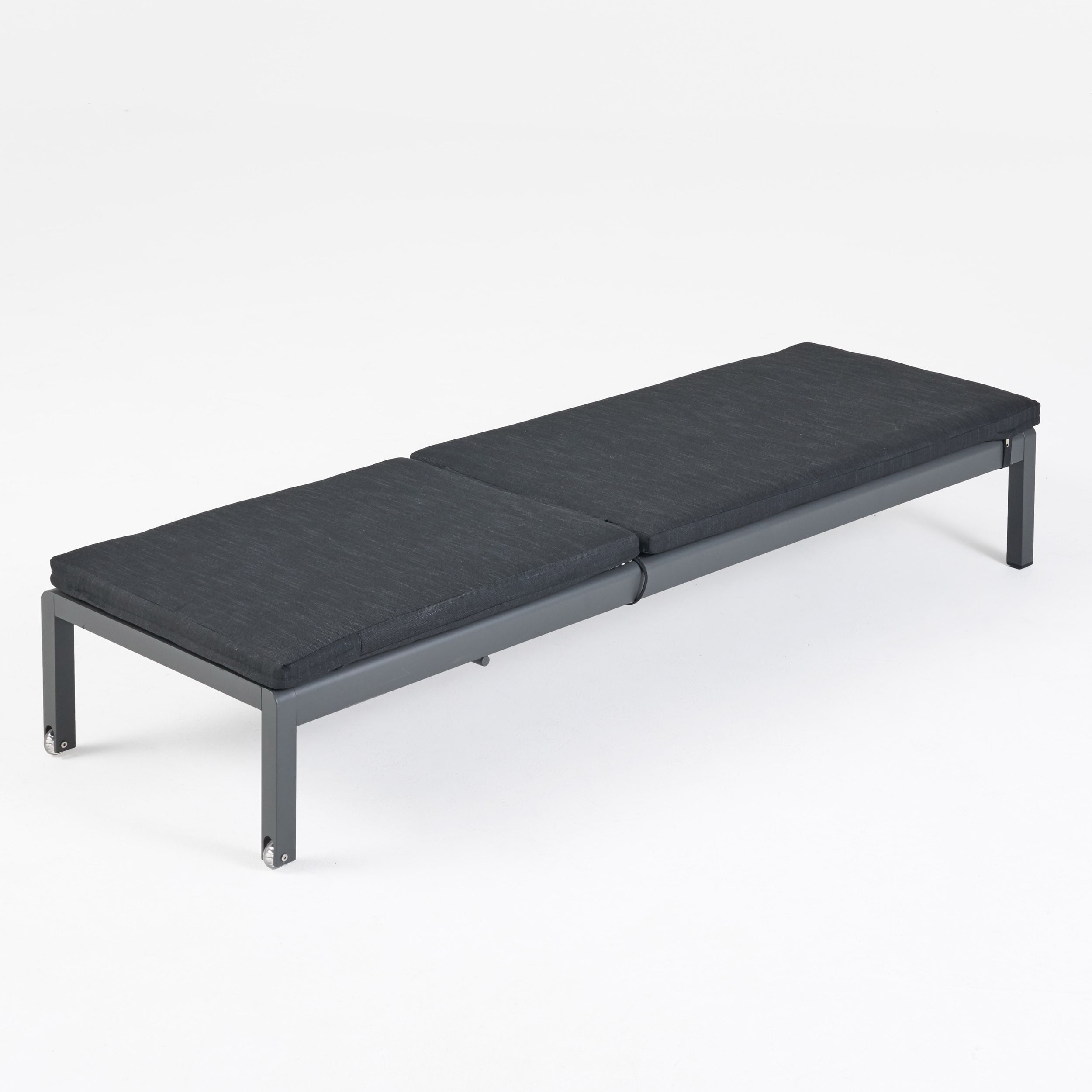 Bridget Outdoor Chaise Lounge with Cushion, Dark Gray