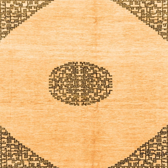 Ahgly Company Indoor Square Abstract Orange Modern Area Rugs, 4' Square