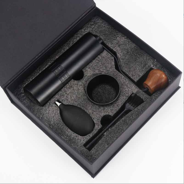 Bkuxy Manual Coffee Grinder 12 Adjustable Stainless Steel Burr Mill Portable Hand Crank Coffee