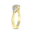 thumbnail image 4 of 5 Ct IGI Certified Cushion Shape Lab Grown Diamond Engagement Ring | 14K Yellow Gold |Caroline Three Stone Side Trillion Diamond Ring | FG-VS1-VS2 Quality Friendly Diamonds, 4 of 5