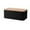 Black, variant on MERILER Kitchen Wooden Lid Bread Storage Box - Iron Material, Dustproof, Striped Design, Non-Slip Bottom, Spacious Interior, Ceramic Quality