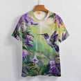 thumbnail image 3 of Flower Hummingbird T Shirts Basic T-Shirt Short Sleeve Ladies Tee Shirt Summer Graphic Clothing, 3 of 6