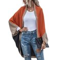 thumbnail image 2 of Mialoley Women Open Front Sweater, Color Block Batwing Sleeve Knit Cardigan, 2 of 8