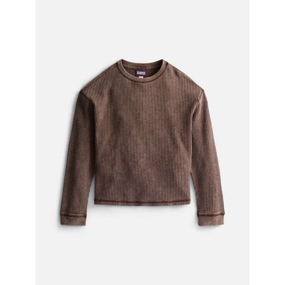 Weekend Academy Boy's Washed Thermal Tee with Long Sleeves, Sizes 4-18
