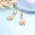 thumbnail image 4 of Turandoss Daisy Huggie Hoop Earrings for Women 14K Gold Plated Tiny Dainty Daisy Flower Dangle Jewelry Teacher Appreciation Mothers Day Graduation Gifts for Her Mom Kids Teen Girls Wife Ideas, 4 of 6