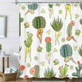 thumbnail image 4 of Beach Shower Curtain, Pink Flamingo Tropical Coastal Theme Shower Curtain, Blue Teal Sea Turtle Starfish Shell Ocean Sandy beach Nautical Shower Curtain for Bathroom with Hooks, 70X70IN, 4 of 5