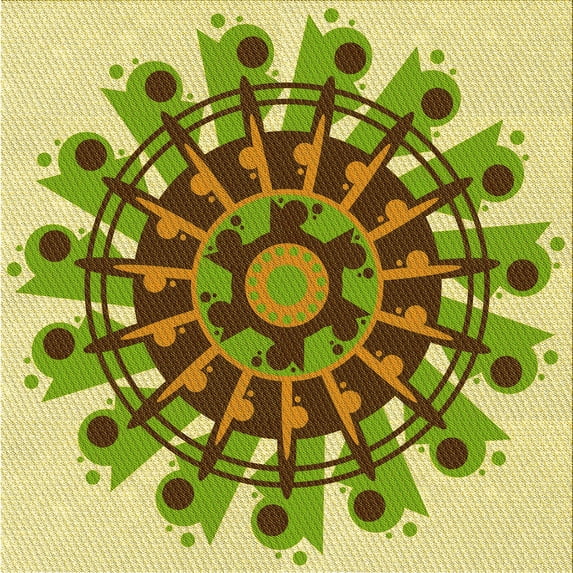 Ahgly Company Machine Washable Indoor Square Transitional Slime Green Area Rugs, 8' Square