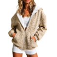 thumbnail image 2 of BFRGSIJ Leopard Print Zip Up Hoodie for Women Fleece Lined Hooded Jacket with Pockets Casual Streetwear Fall Winter Sweatshirt 3XL, 2 of 6