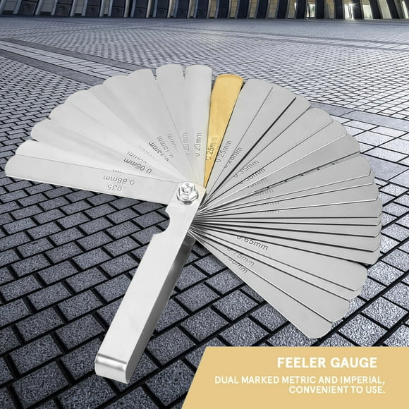 32 Blades Feeler Gauge Stainless Steel Metric Imperial Measurement Tool, Foldable and Convenient to Use